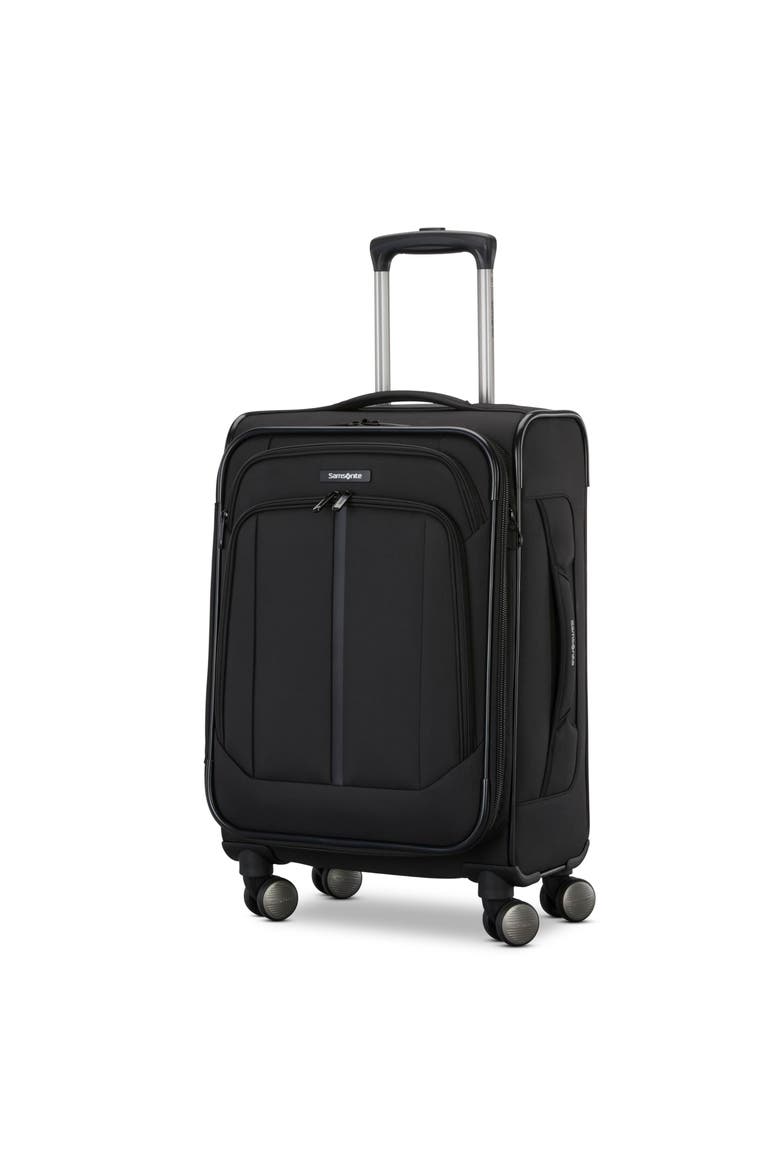 Ascella 4 Softside Expandable 20" Carry On Spinner Luggage, Main, color, Black