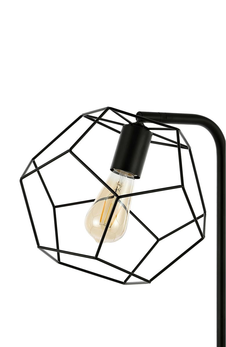 JONATHAN Y Penta 23.5" Industrial Farmhouse Head-Adjustable Iron LED Task Lamp with USB Charging Port, Black, Alternate, color, Black