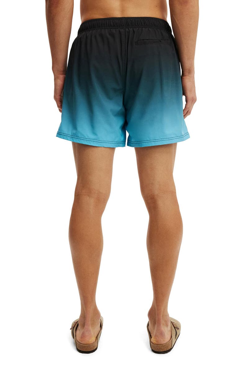 Cotton On Men's Stretch Swim Short, Alternate, color, Black Blue Fade