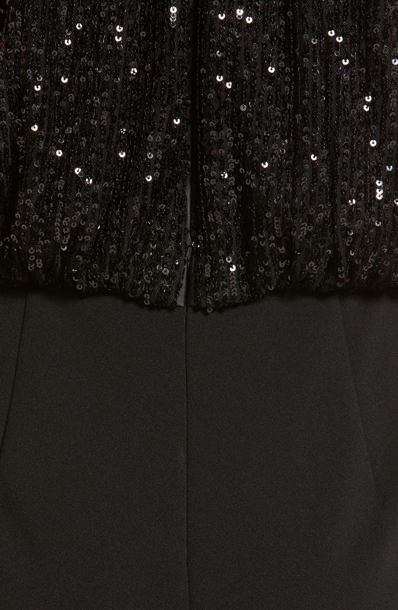 Eliza J Sequin Bodice Halter Neck Jumpsuit, Alternate, color, 