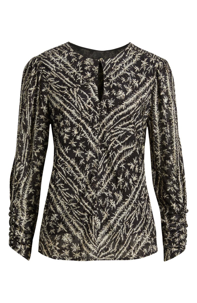 BOSS Orange Bilimi Keyhole Long Sleeve Top, Alternate, color, Black