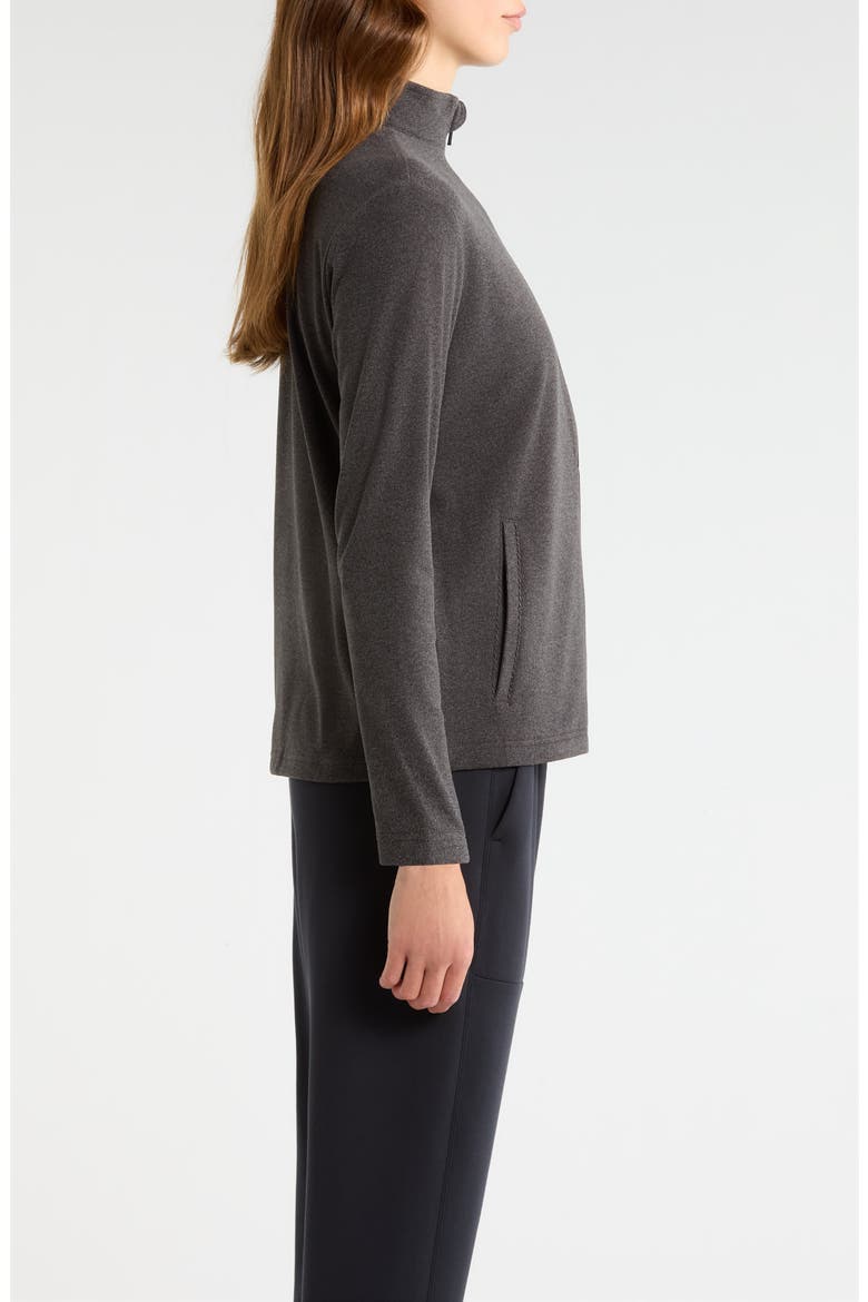 Emily Zip-Up Sweatshirt, Alternate, color, BLACK-HEATHER