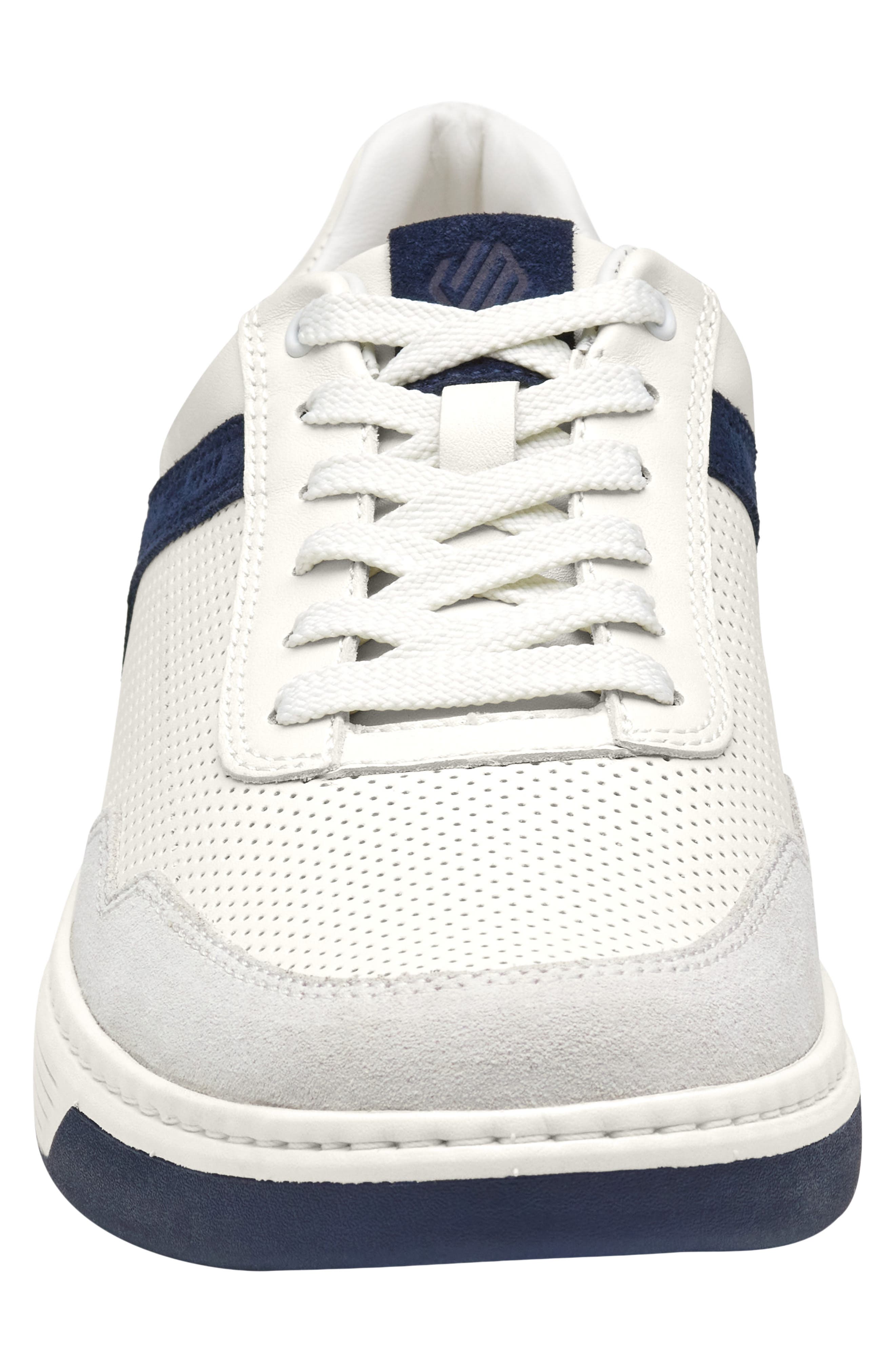 Johnston & Murphy Dawson Sneaker, Alternate, color, White Full Grain/ Navy Suede