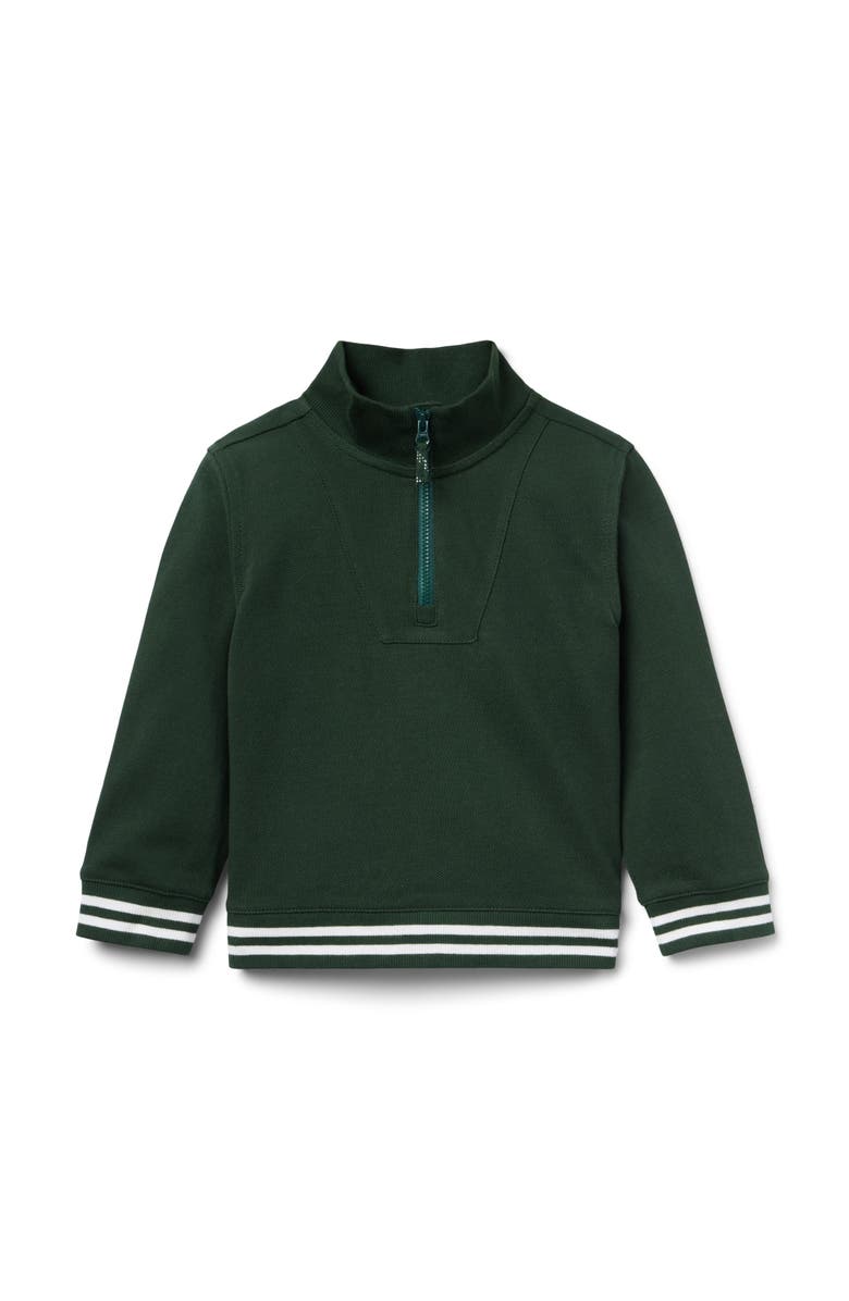 Janie and Jack Pique Half Zip Sweatshirt, Main, color, Green