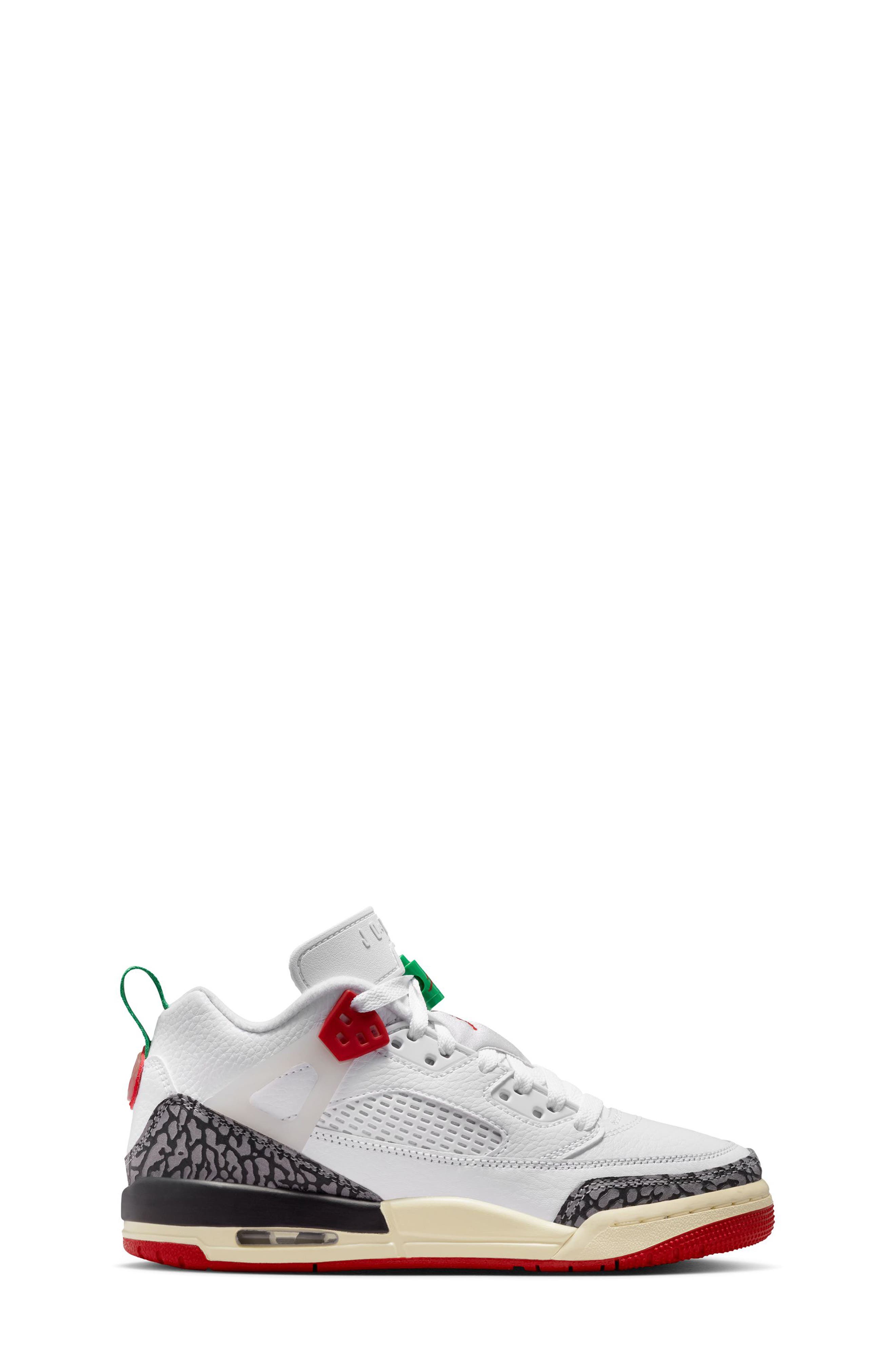 Jordan Kids' Spizike Low Sneaker, Alternate, color, White/ Red/ Coconut Milk