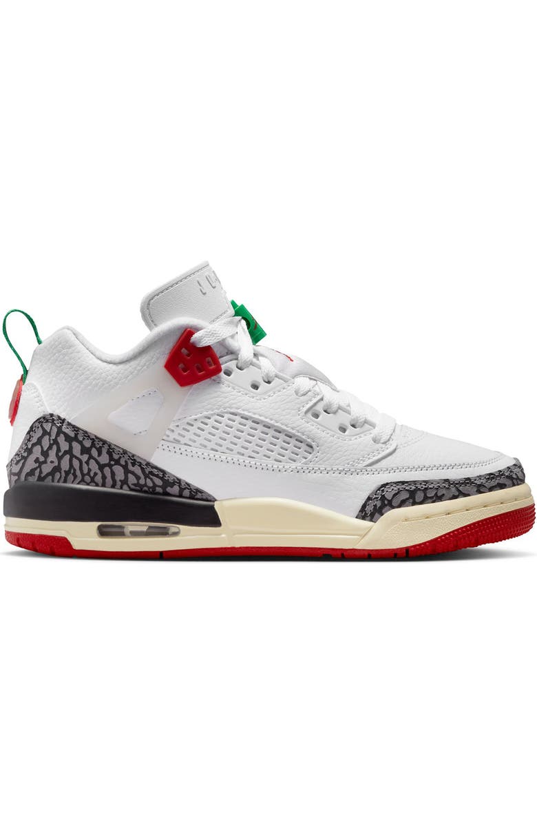 Jordan Kids' Spizike Low Sneaker, Alternate, color, White/ Red/ Coconut Milk