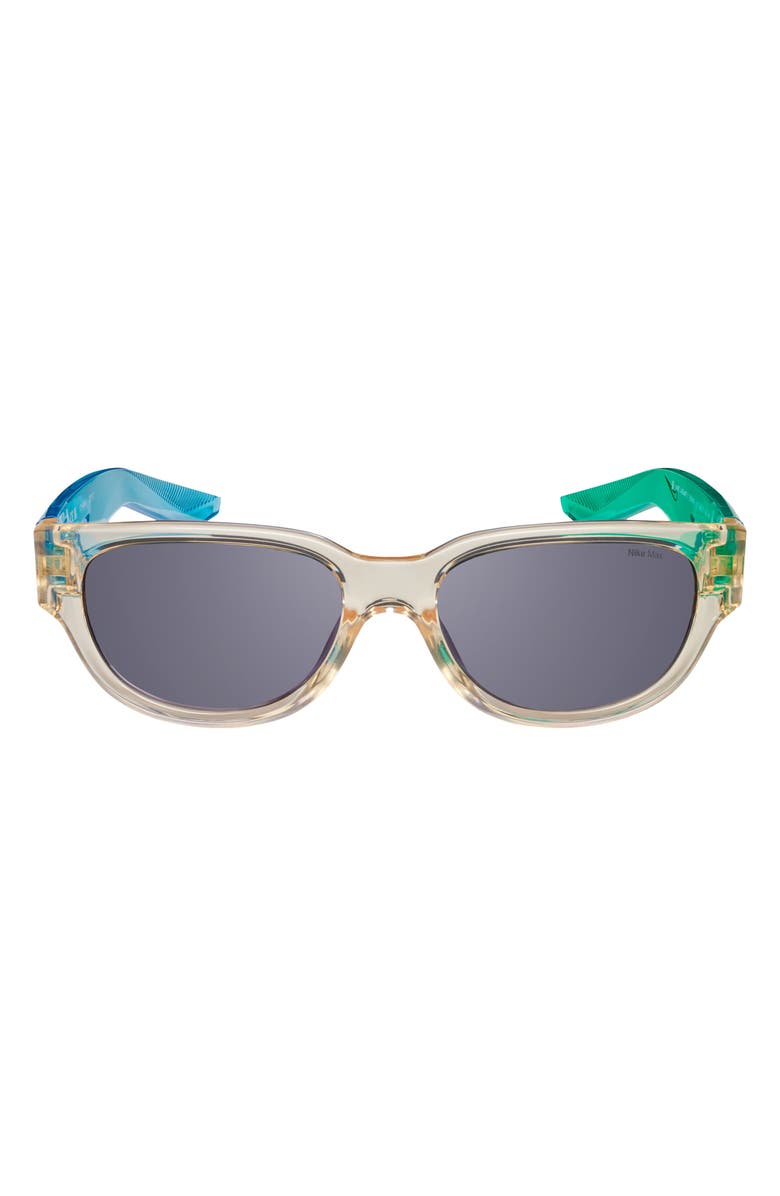 Nike Variant II 54mm Oval Sunglasses, Alternate, color, Coconut Milk / Navy