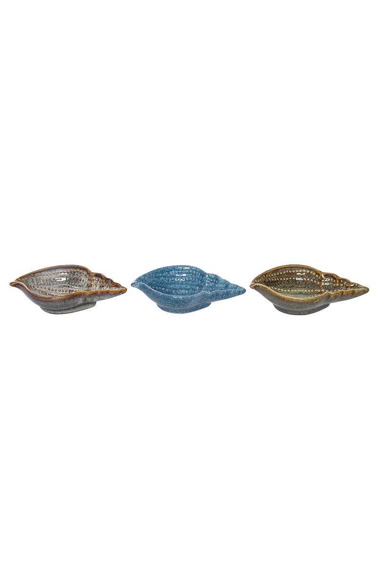 Shell Accent Dish Plates Set of 3, Alternate, color, Green