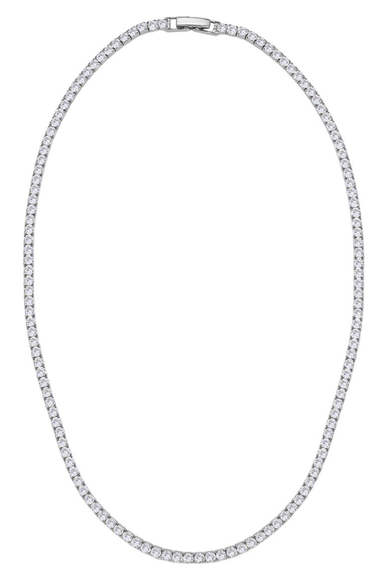 Crystal Tennis Necklace, Alternate, color, SILVER