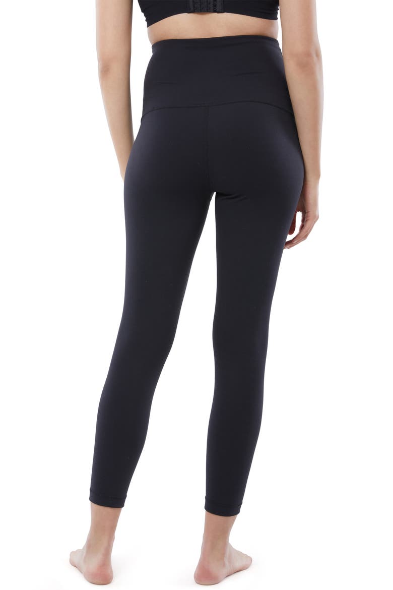 Set of 2 Postpartum Light Compression Leggings, Alternate, color, BLACK / BLACK