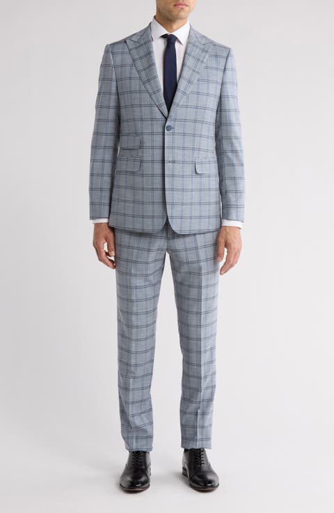 Plaid Grey & Blue Mélange Suit