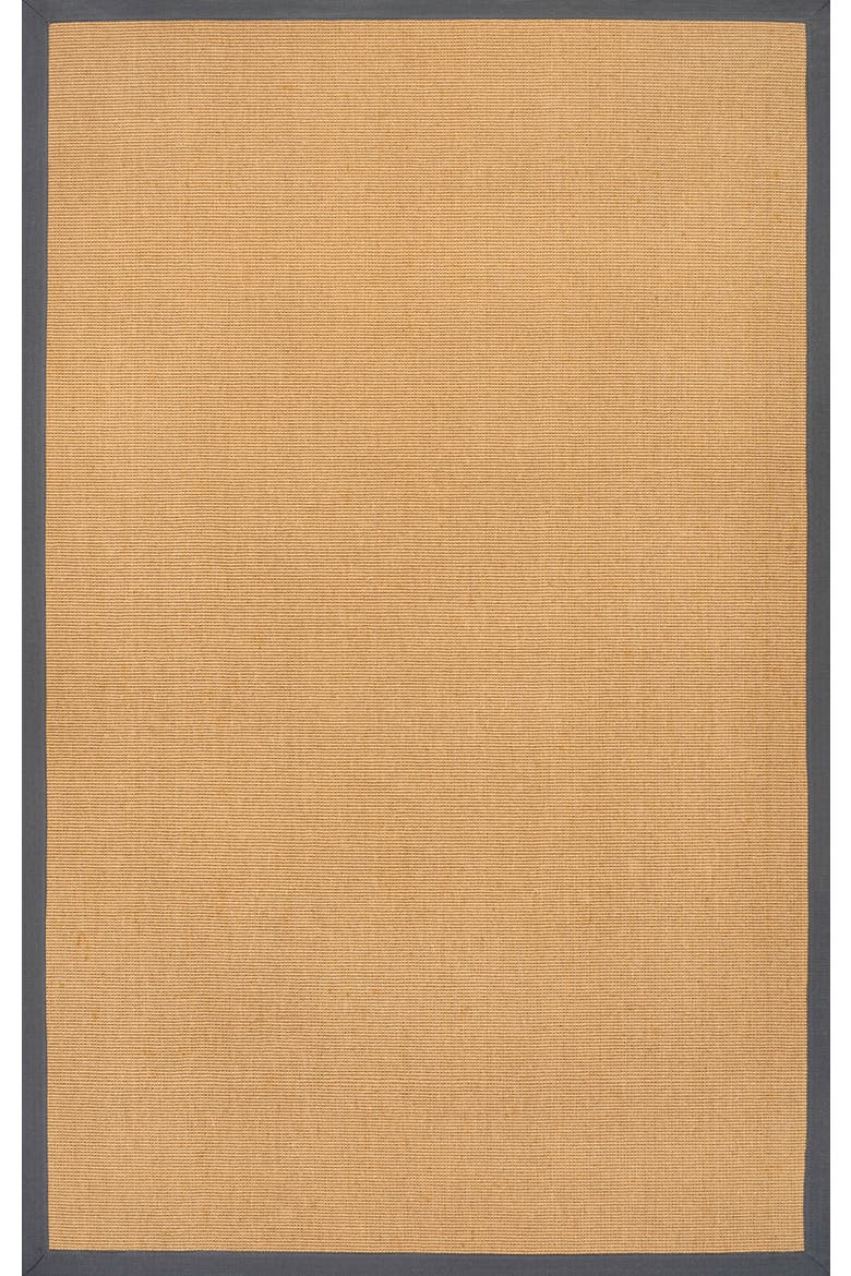 Camden Farmhouse Cottage Border Jute Area Rug, Main, color, Natural/Dark Gray