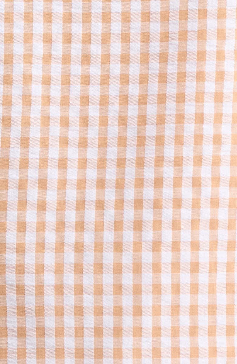 French Connection Gingham Seersucker Bloomer Short Pajamas, Alternate, color, Tan Combo