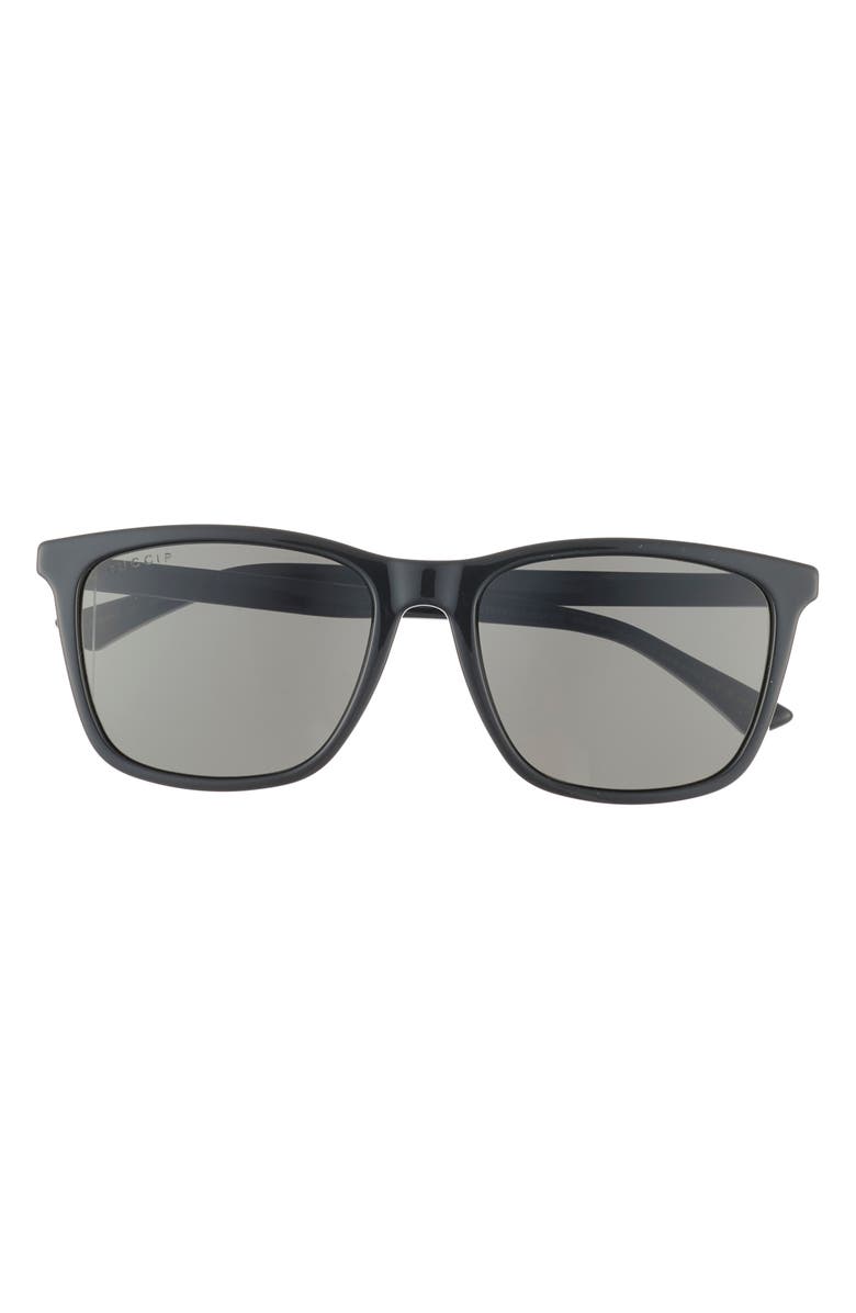 Gucci 55mm Square Sunglasses, Main, color, Black Black Grey