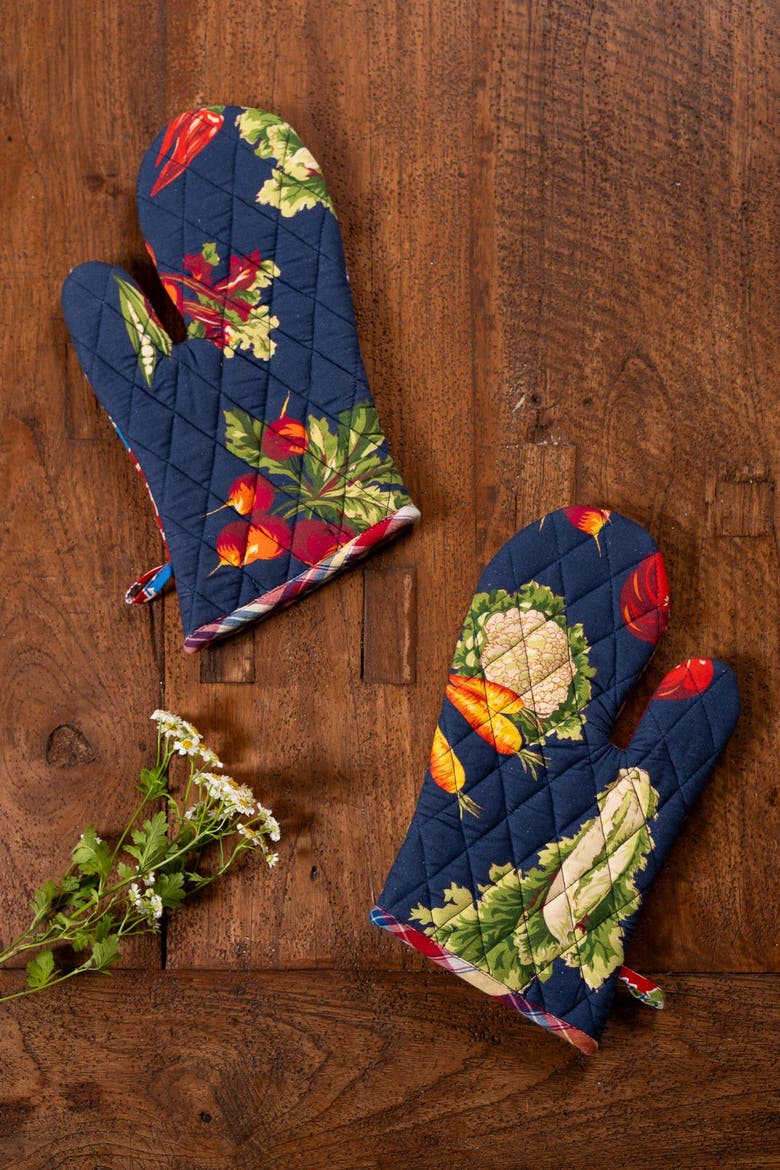 Farm Fresh Oven Mitts, Set of 2, Alternate, color, Navy