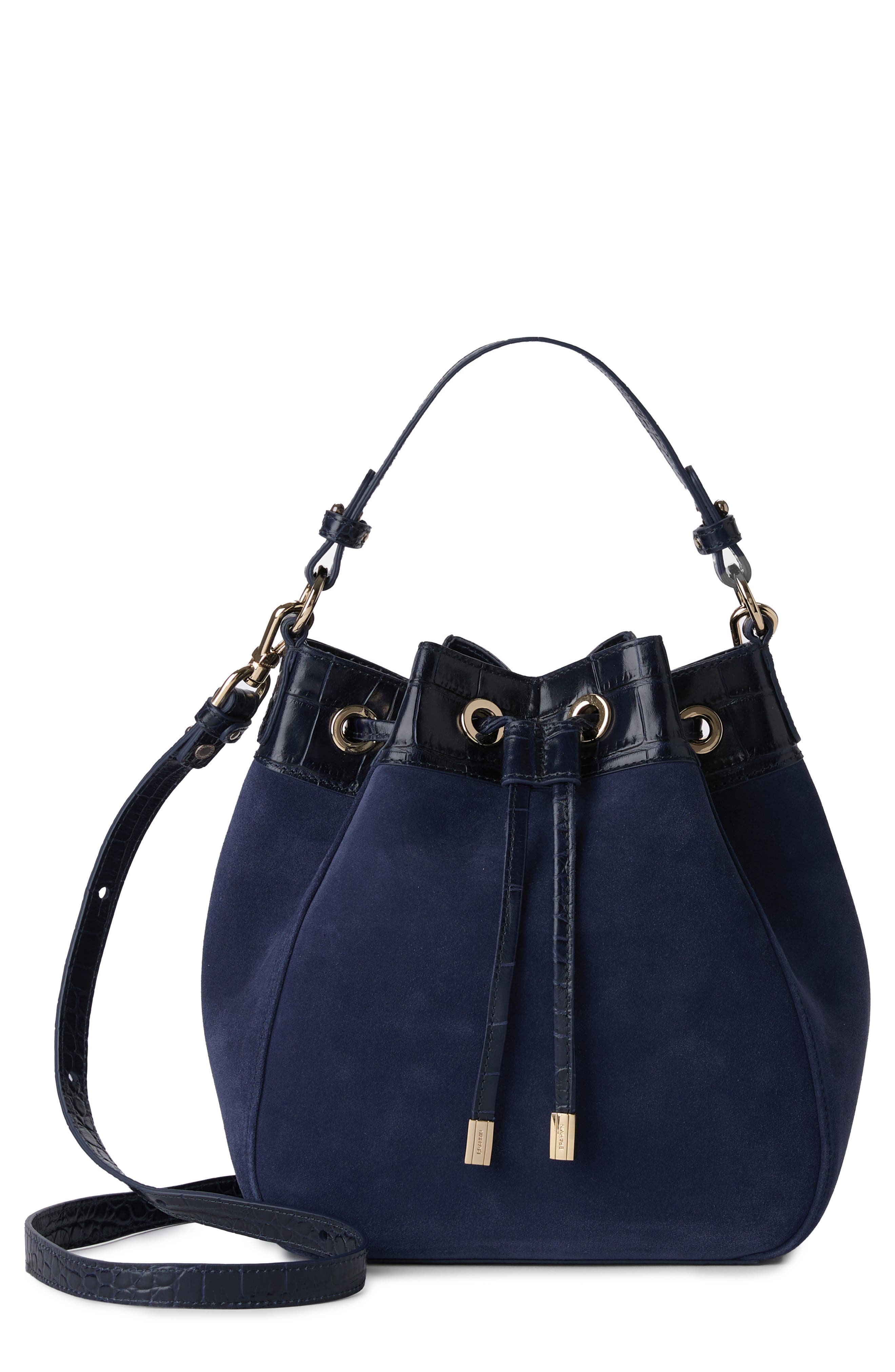 Brahmin Melinda Suede Bucket Bag, Main, color, 