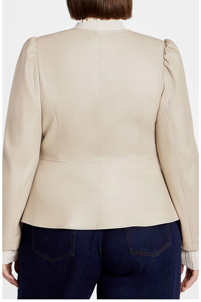 Mallory Faux Leather Jacket, Alternate, color, CREAM