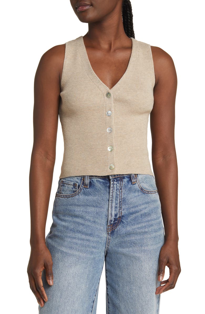 Rails Rose Rib Vest, Main, color, 