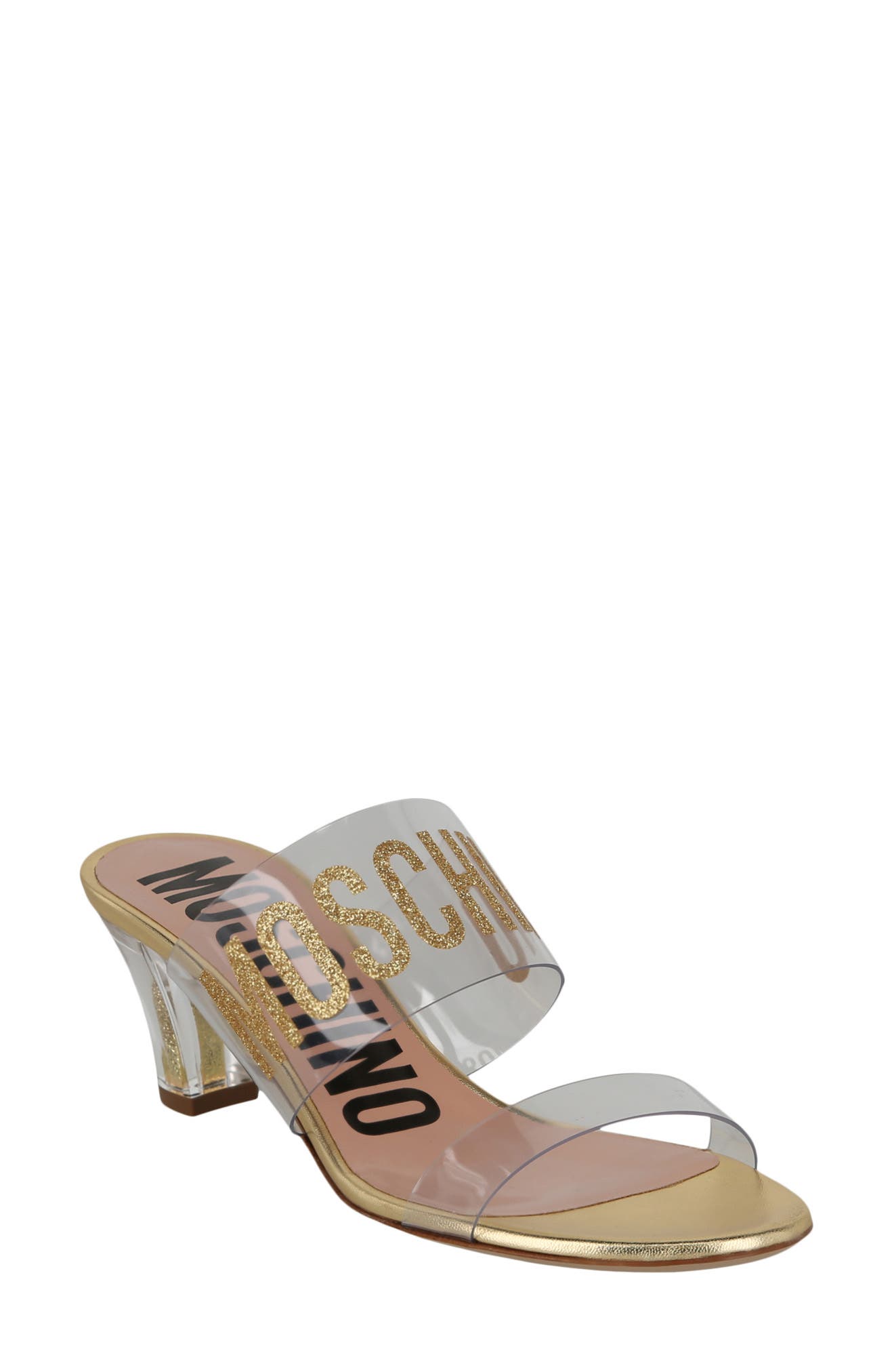 Moschino Logo Clear Strap Sandal