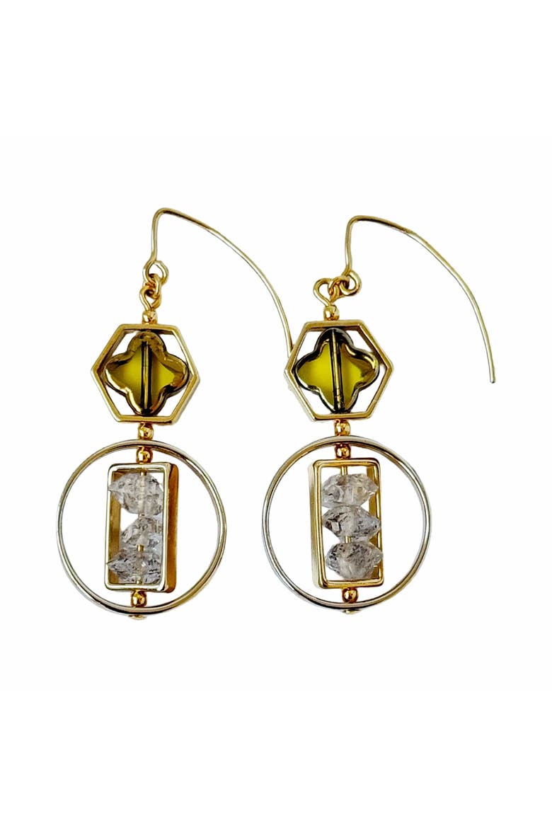 Art x Herkimer Crystals Earrings, Main, color, Yellow, Clear