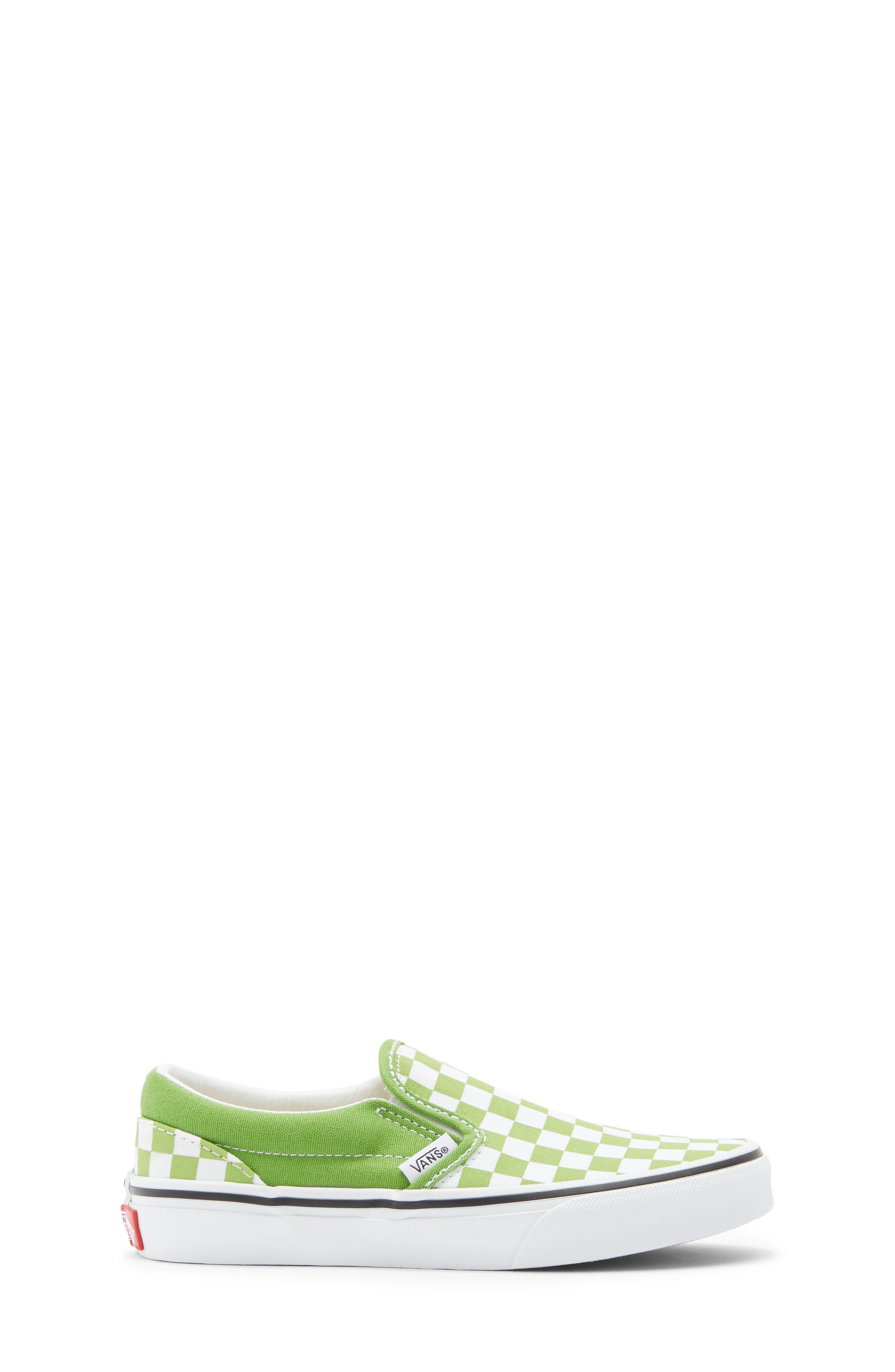 Kids' Classic Checker Slip-On, Alternate, color, CHECKERBOARD LIME BURST