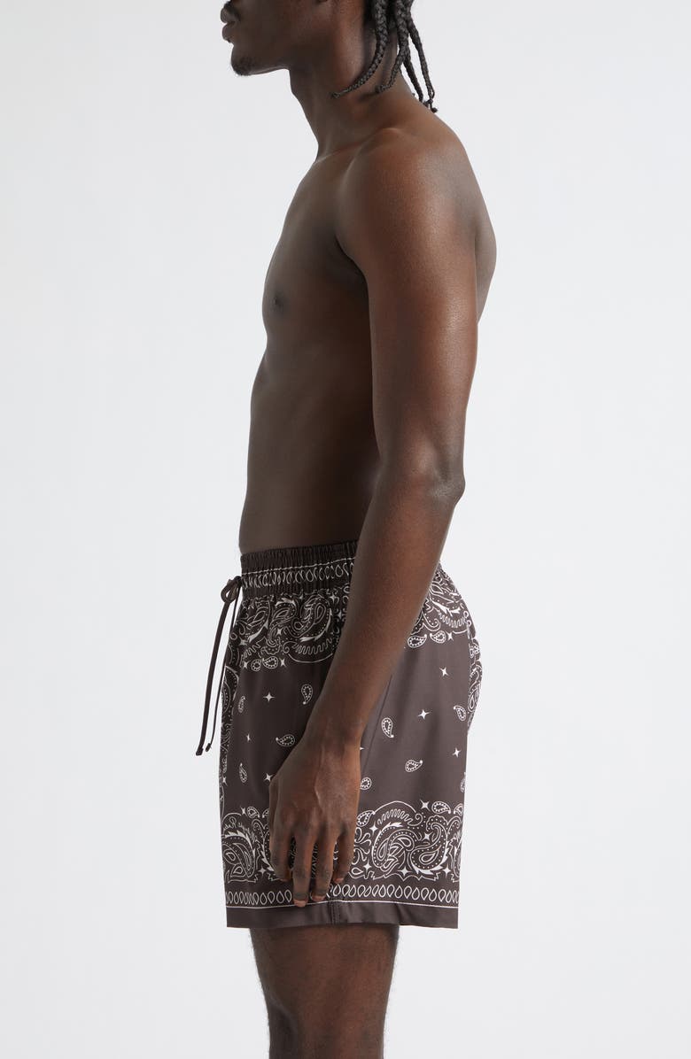 MIDNIGHT RODEO x La Porte Drawstring Shorts, Alternate, color, Brown Bandana Print