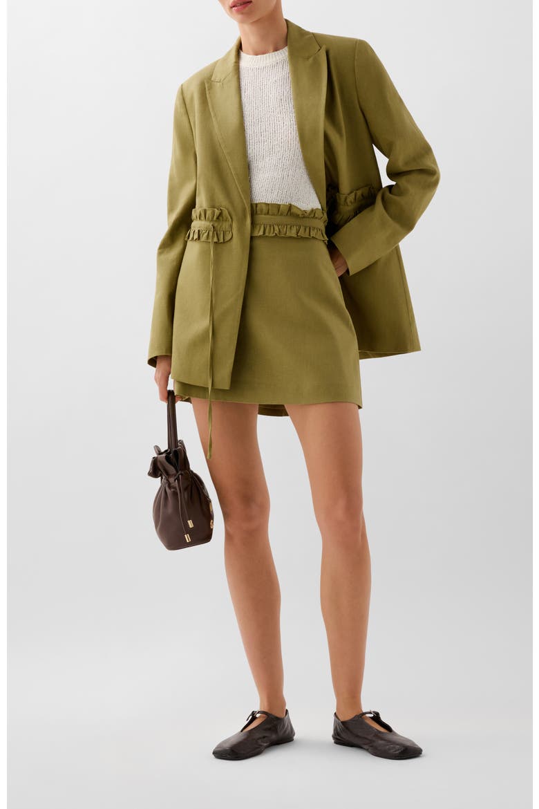 Ruffle Prep Mini Skirt, Alternate, color, Khaki