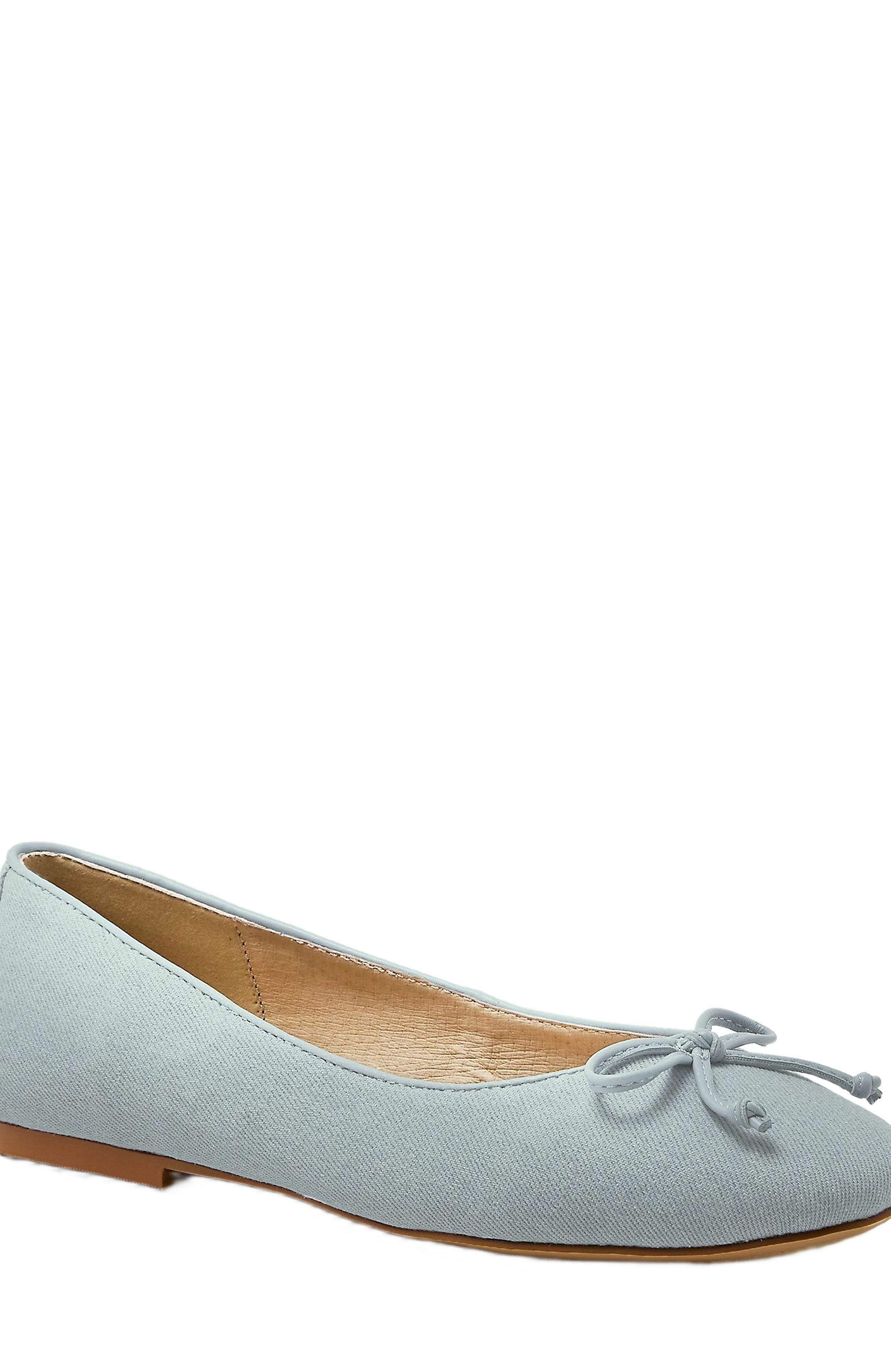 Lands' End Essential Denim Ballet Flats, Alternate, color, Dark Wash