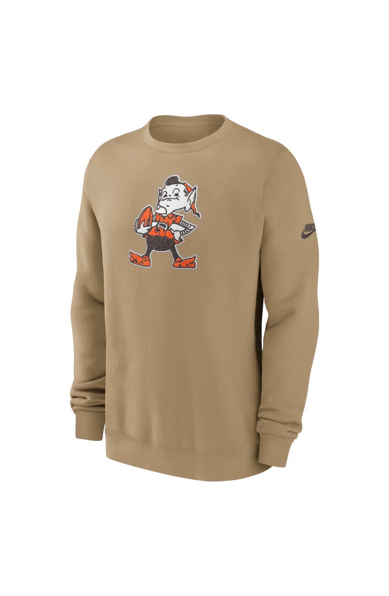 Nike Men's Nike Brown Cleveland Browns Swing Pass Rewind Club Pullover Sweatshirt, Alternate, color, Brown