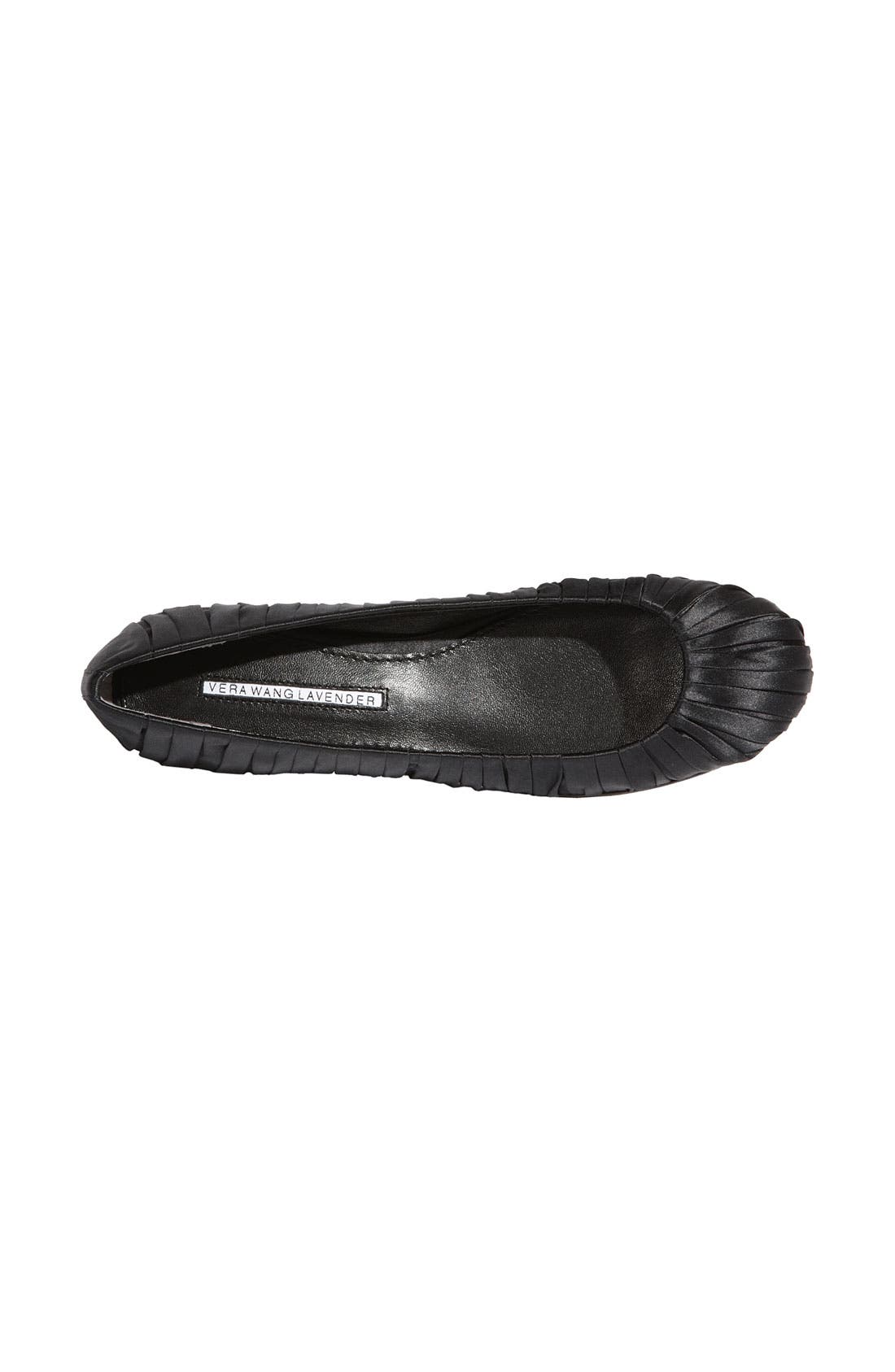 'Leona' Satin Flat, Alternate, color, BLACK SATIN