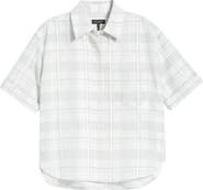 rag & bone Connie Plaid Short Sleeve Cotton & Silk Button-Up Shirt