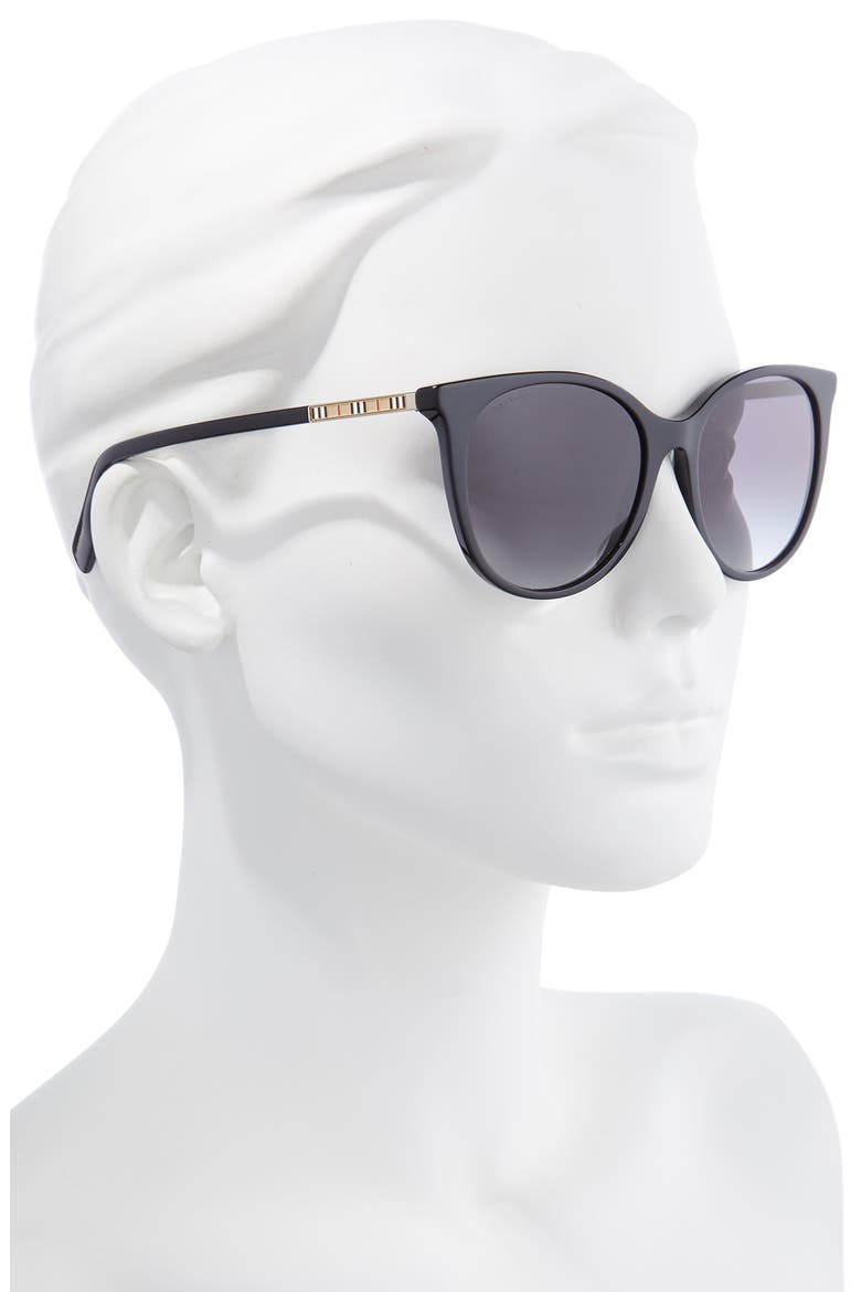 55mm Gradient Cat Eye Sunglasses, Alternate, color, BLACK/ GREY GRADIENT
