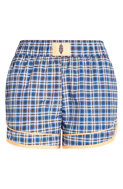 Free People Fp Movement Varsity Blues Print Athletic Shorts In Blue