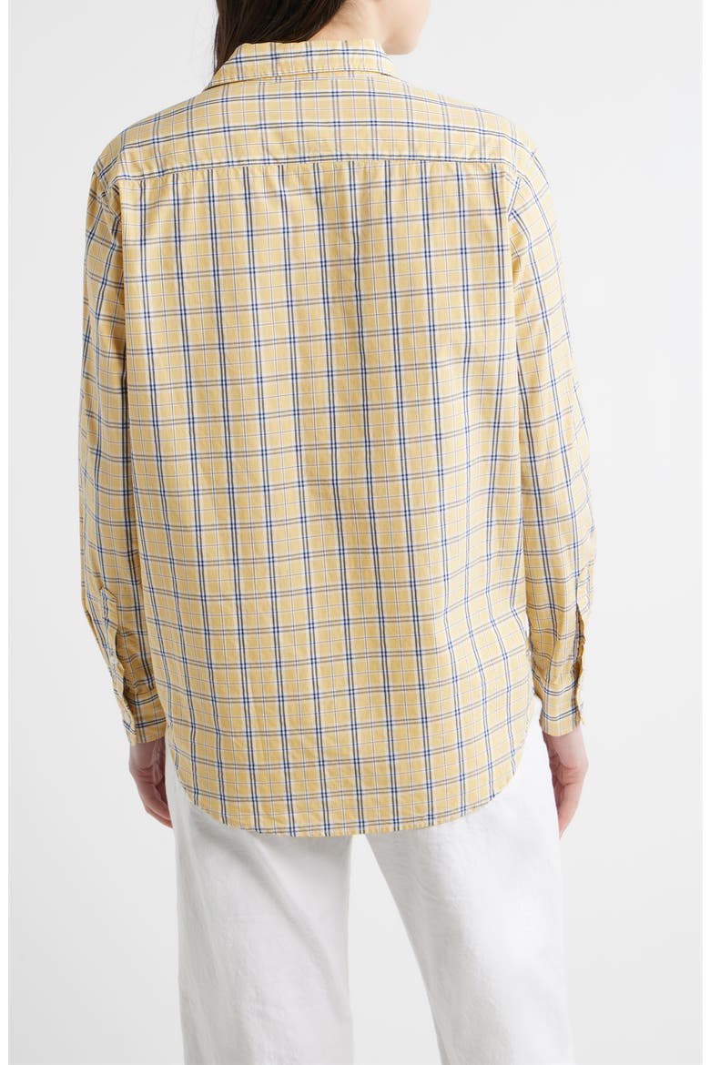 Eileen Relaxed Button-Up Shirt, Alternate, color, YELLOW AND BLUE PLAID