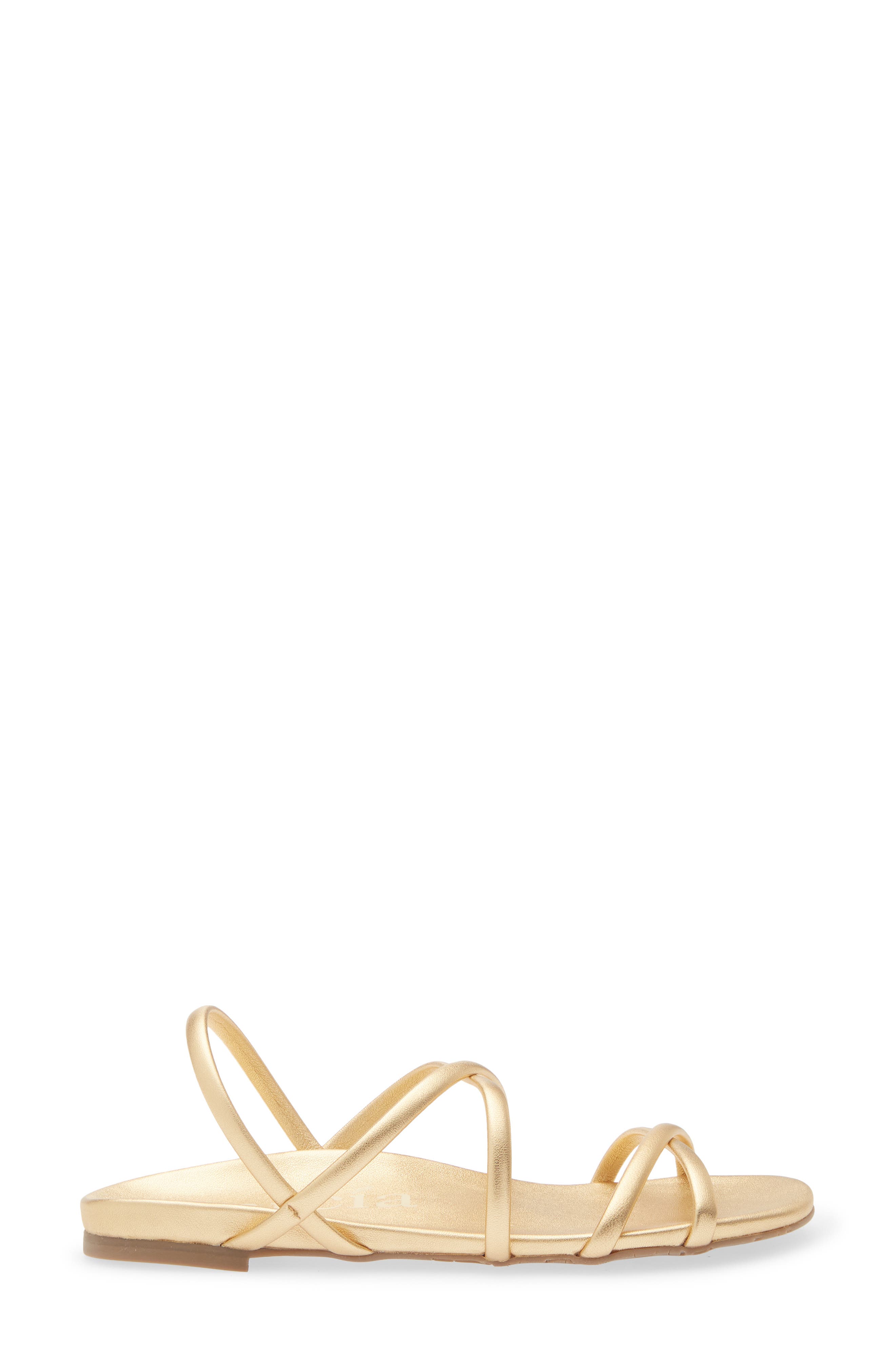 Biddy Strappy Sandal, Alternate, color, GOLD NAPPA