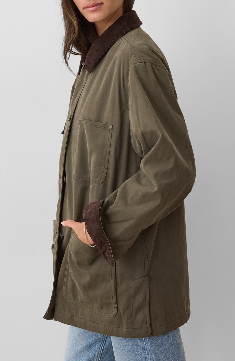 Marine Layer Cotton Barn Jacket, Alternate, color, Olive