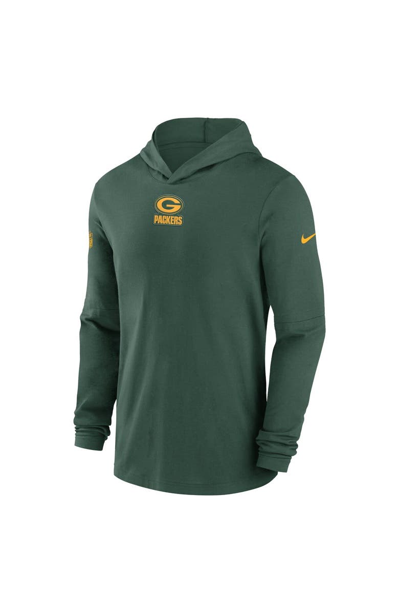 Nike Men's Nike Green Green Bay Packers Sideline Performance Long Sleeve Hoodie T-Shirt, Alternate, color, 