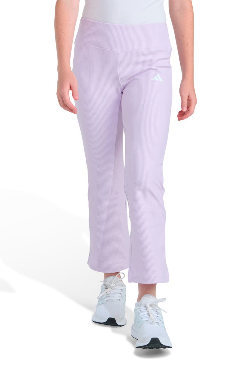 adidas Kids' Rib Kick Flare Pants, Alternate, color, Light Purple