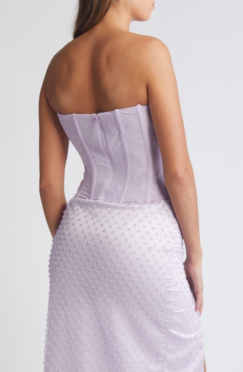 Mistress Rocks Longline Mesh Corset Top, Alternate, color, Lavender