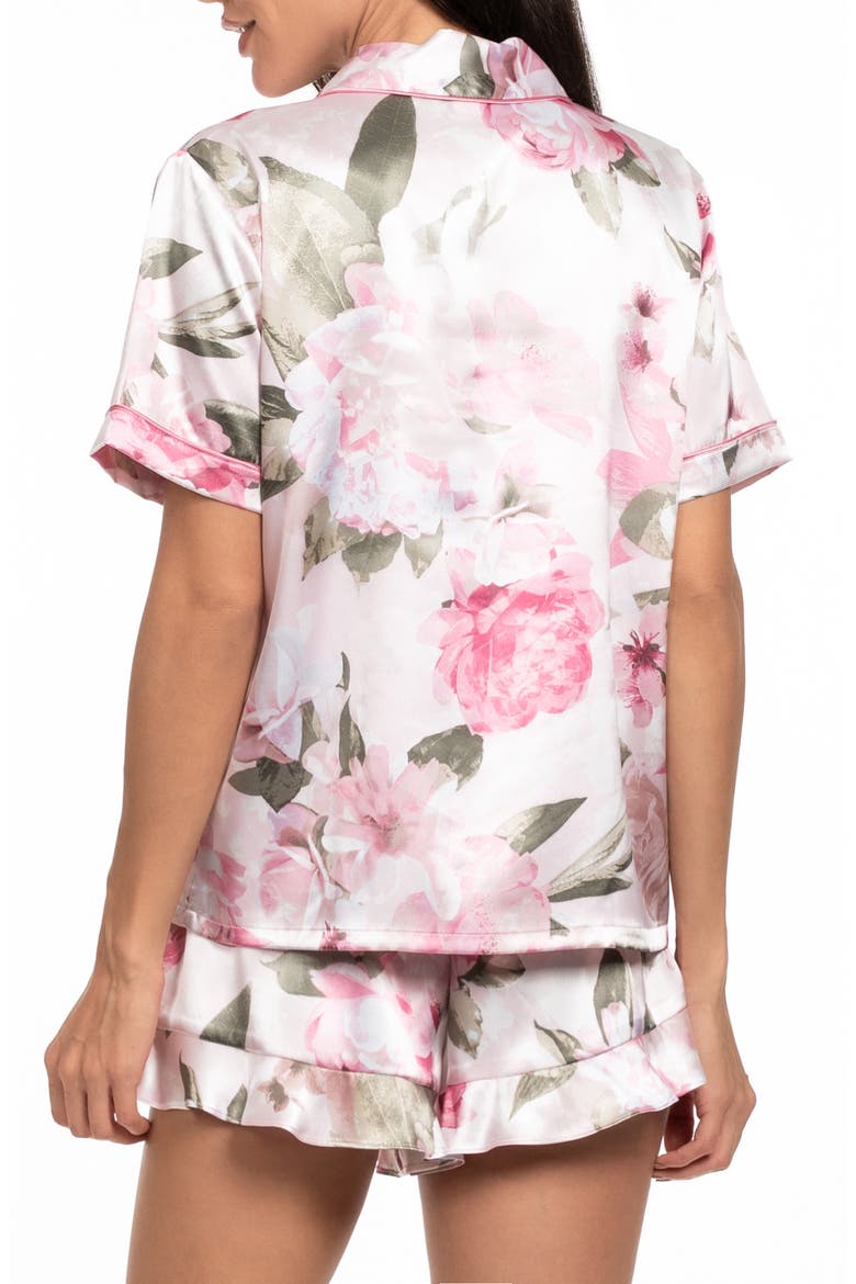 Jovie Floral Satin Short Pajamas, Alternate, color, ROSEWATER