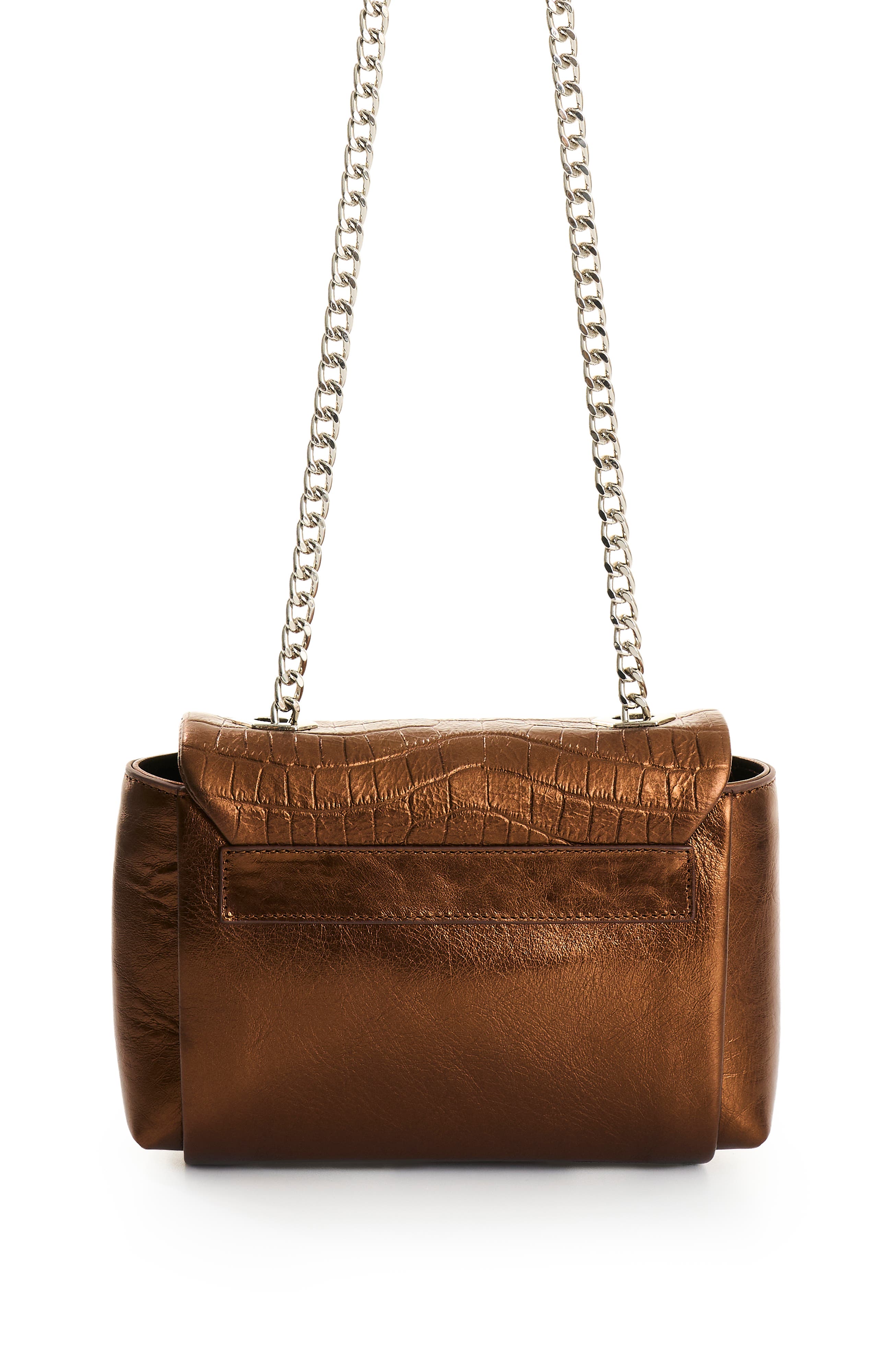 Velez Leather Crossbody Bag with Chain, Alternate, color, Bronze