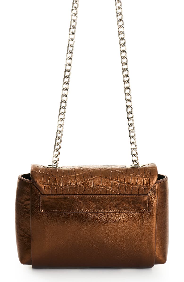 Velez Leather Crossbody Bag with Chain, Alternate, color, Bronze