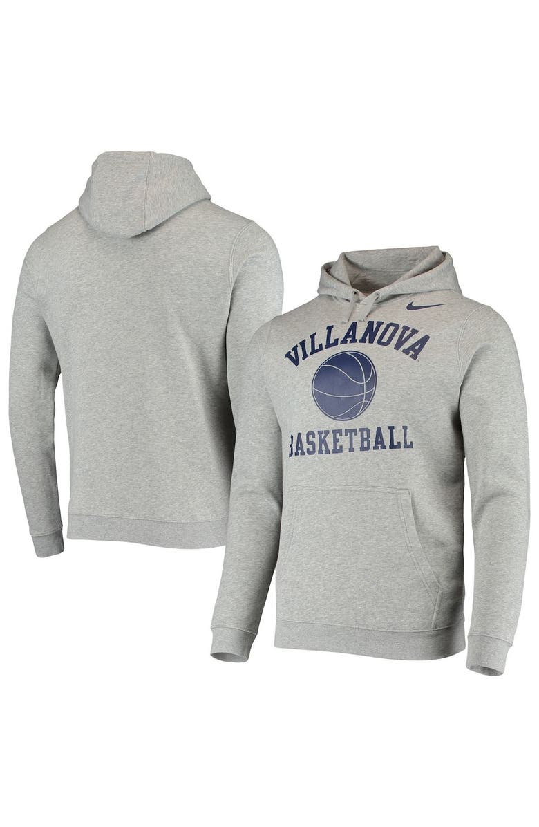 Nike Men's Nike Heathered Gray Villanova Wildcats Basketball Phys Ed Fleece Pullover Hoodie, Main, color,
