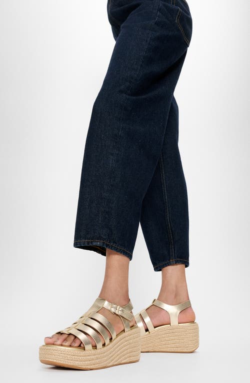 Fitflop Espadrille Platform Wedge Sandal In Platino
