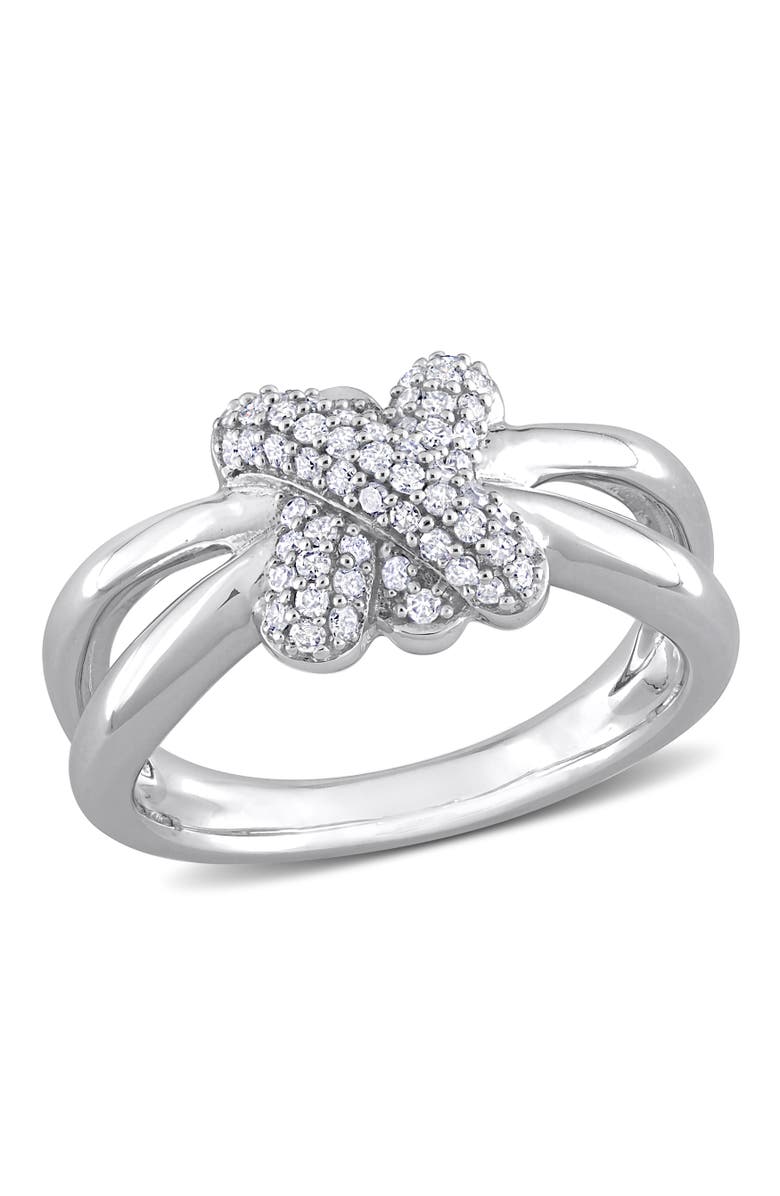 Julianna B. Diamond Love Knot Split-Shank Ring 14k, Main, color, Diamond/White Gold