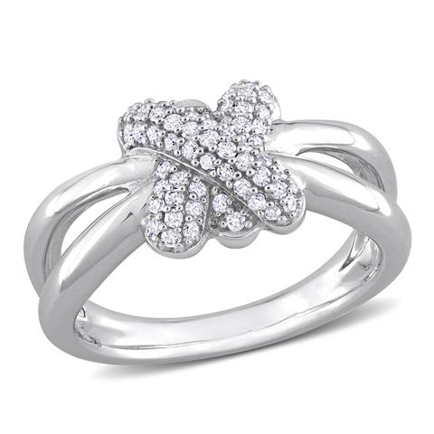 Diamond Love Knot Split-Shank Ring 14k