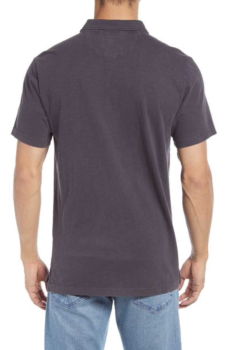 Faherty Sunwashed Organic Cotton Polo, Alternate, color, Washed Black