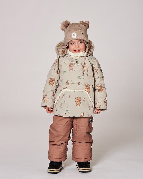 Deux Par Deux Two-piece Snug Snowsuit In Brown