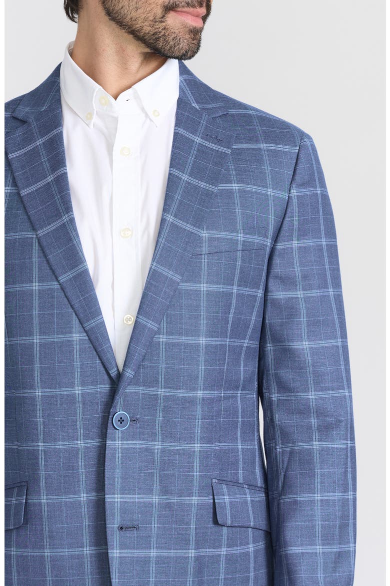 Mayfair Plaid Notch Lapel Blazer, Alternate, color, BLUE