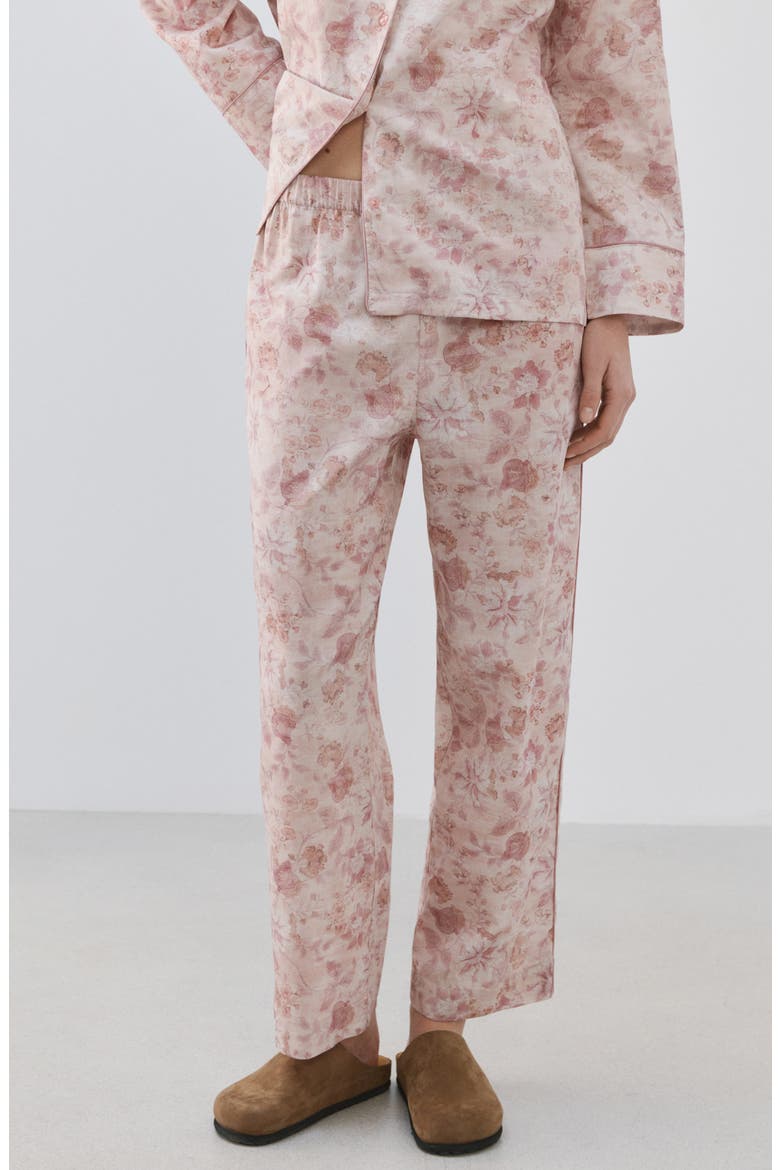Print Cotton Pajama Pants, Main, color, PINK